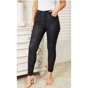 KAN CAN high rise ankle skinny black coated SIZE 3/25  NWT